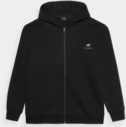 4F, Bluza męska, basic plus, głęboka czerń, XL