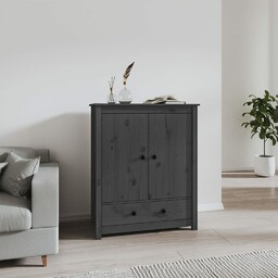 vidaXL Szafka, szara, 83x41,5x100 cm, lite drewno sosnowe