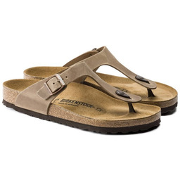 Japonki damskie Birkenstock Gizeh Oiled Leather Tabacco Brown