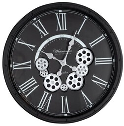 Dekoracyjny zegar ścienny w stylu retro z ruchomymi