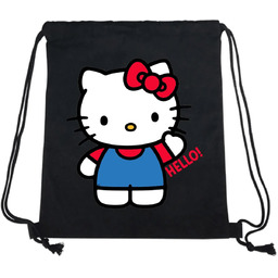 Worek Plecak Czarny HELLO Hello Kitty Pink Cartoon