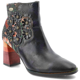 Laura Vita Granatowe Botki Eleganckie Buty Damskie