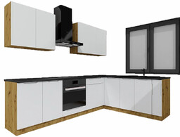 Elior Komplet narożnych szafek kuchennych 260 cm dąb