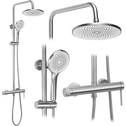 Rea Zestaw natryskowy Rea Foss Clif Nikiel Szczotkowany