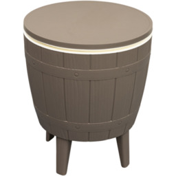 Stolik beczka z chłodziarką 37 l kremowo-brązowy