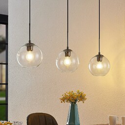 Lampa Wisząca Lindby, Firano, ściemnialny, szary, salon, metal,