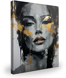Muralo Obraz Złoty PORTRET Kobieca Twarz Glamour 140x180cm