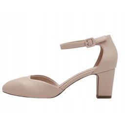 Tamaris Damskie Czółenka Różowe Na Obcasie Z Paskiem