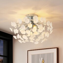 Lampa Sufitowa Lindby, Yurina, ściemnialny, biały, salon, metal,