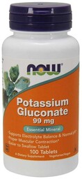 NOW Foods Glukonian potasu 99 mg 100 tab
