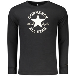 CZARNA KOSZULKA Z DŁUGIM RĘKAWEM CONVERSE DLA DZIECI