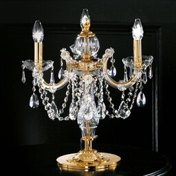 Masiero Lampa stołowa kryształowa Maria Teresa, mosiężny /