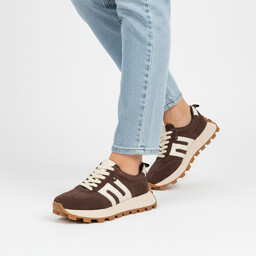 Filippo Sneakersy damskie naturalna skóra zamszowa, klasyczne sznurowanie,