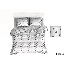 Karo Pościel bawełniana 140x200 R120 biała serca serduszka