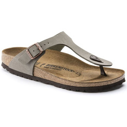 Japonki damskie szare-beżowe Birkenstock Gizeh Birko-Flor Nubuck Stone