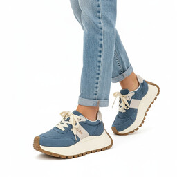 Filippo Sneakersy damskie cholewka z naturalnej skóry zamszowej