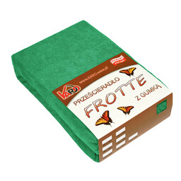 KARO Prześcieradło frotte z gumką 160x200 zielone trawiaste