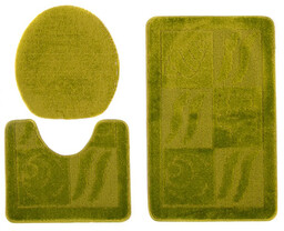 Edinos Wzorzysty zielony komplet dywaników do łazienki K8-E95