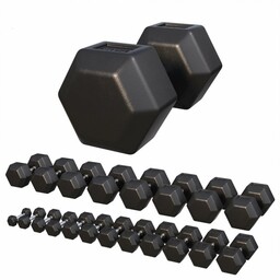 Hantle sześciokątne żeliwne gumowana Gorilla Sports (2-50 kg)