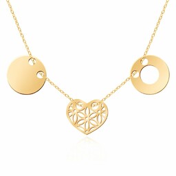 Srebrny Naszyjnik Złocony 925 Sensual Trio Ażur Grawer