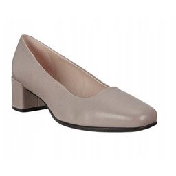 Ecco Czółenka Damskie Z Niskim Klockowym Obcasem Skórzane