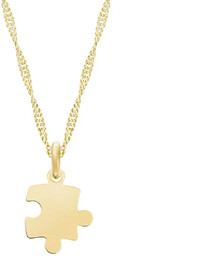 Naszyjnik srebrny pozłacany puzzle