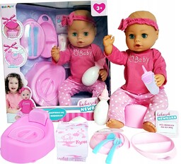 Lalka Sikająca Bobas 43cm New Born Bobasek Butelka