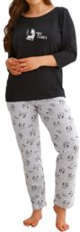 Bawełniana piżama damska TARO VESTA 2610 czarna 2XL-3XL