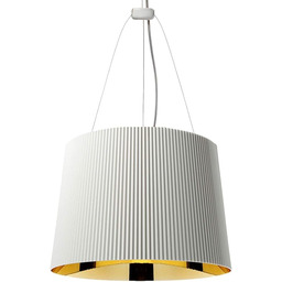 Kartell Ge Lampa Wisząca, Poliwęglan, Biały/Złoty, 37 x