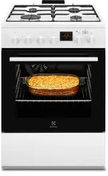 Electrolux 600 LKK660222W Pieczenie parowe Termoobieg Kuchnia gazowo-elektryczna