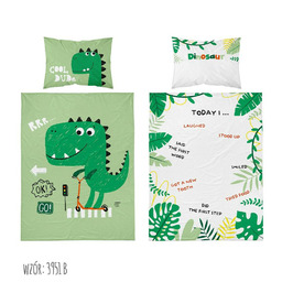Detexpol Pościel bambusowa 100x135 3951 B Dinozaur zielona