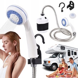 Prysznic Turystyczny Bezprzewodowy 2200MAH Z Hakiem Przyssawką