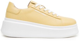 Damskie sneakersy ze skóry na grubej podeszwie klasyczne