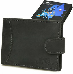 Etui skórzane na dokumenty karty wizytownik RFiD czarne