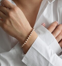 Pakamera Perły Swarovski bransoletka beżowa