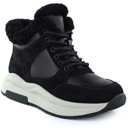 Skórzane botki damskie na platformie czarne Filippo DBT7240