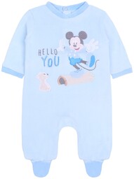 Niebieskie, polarowe śpioszki niemowlęce Myszka Mickey 12 m