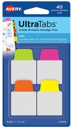 Zakładki indeksujące 25,4x38mm pp 4x10szt. neon AVERY ZWECKFORM