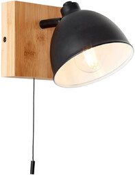 Bambusowa lampka ścienna Celia 99793/06 Brilliant włącznik czarny