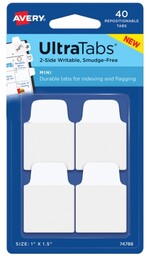 Zakładki indeksujące 25,4x38mm PP 4x10szt. białe AVERY ZWECKFORM