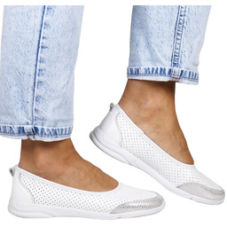 BALERINY SPORTOWE PÓŁBUTY SKÓRZANE EVENTO 3621 BIAŁE