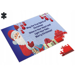 PUZZLE Mikołaj Świąteczne Merry Christmas + IMIĘ Pudełko