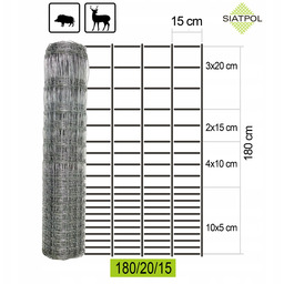 Siatka Ogrodzeniowa Leśna 180cm wysokość rolka 50m