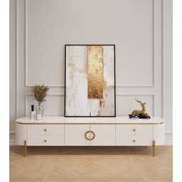 SZAFKA RTV Anne biała, ryflowana, 1 para drzwi,