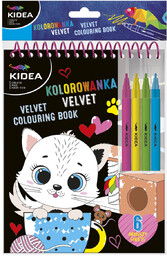KOLOROWANKA VELVET A KIDEA 6 ARKUSZY + PISAKI