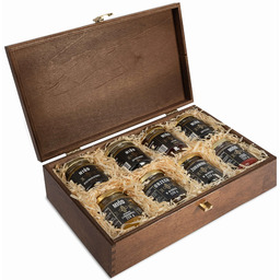 Zestaw 8 miodów premium w skrzynce z grawerem