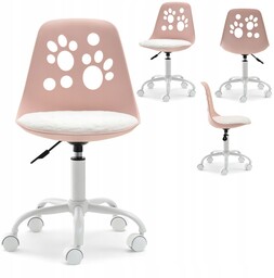 Modne Krzesło Do Pokoju Dziecka Foot Róż-biały-bia