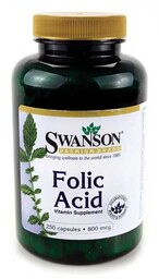 Swanson Kwas foliowy 800mcg 250kaps