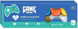 Farby plakatowe 12 kolorów 20ml Game Over -