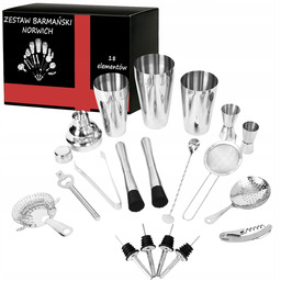 Zestaw Barmański Shaker Szejker Do Drinków Koktajli Bostoński